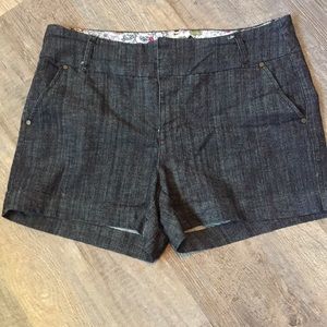 One5One Black Jean Trouser Shorts